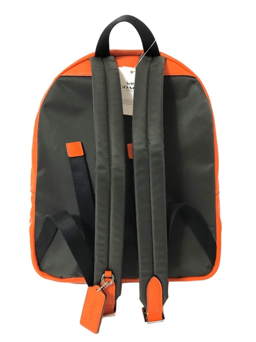 NWT Coach Signature Canvas Backpack with Orange Trim - Picture 2 of 11